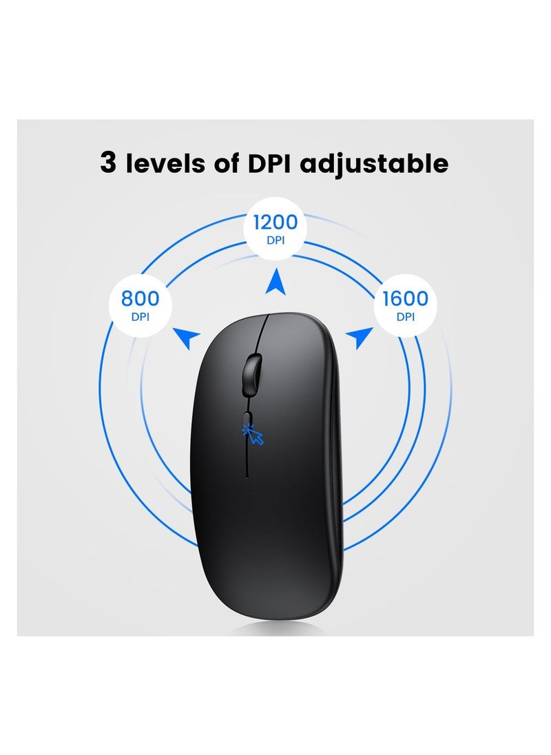 AROAQ - Wireless Mouse, Ergonomic PC Mouse with USB Receiver for Computer, Laptop, Desktop, Silent Click, Comfortable Ergo Mouse, 15M Wireless Connection, Ultra-fast Scroll - Image 1