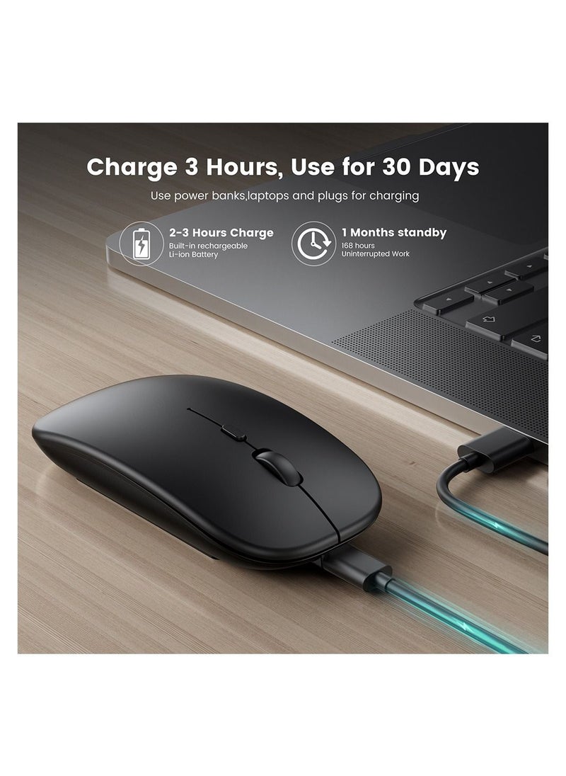AROAQ - Wireless Mouse, Ergonomic PC Mouse with USB Receiver for Computer, Laptop, Desktop, Silent Click, Comfortable Ergo Mouse, 15M Wireless Connection, Ultra-fast Scroll - Image 1