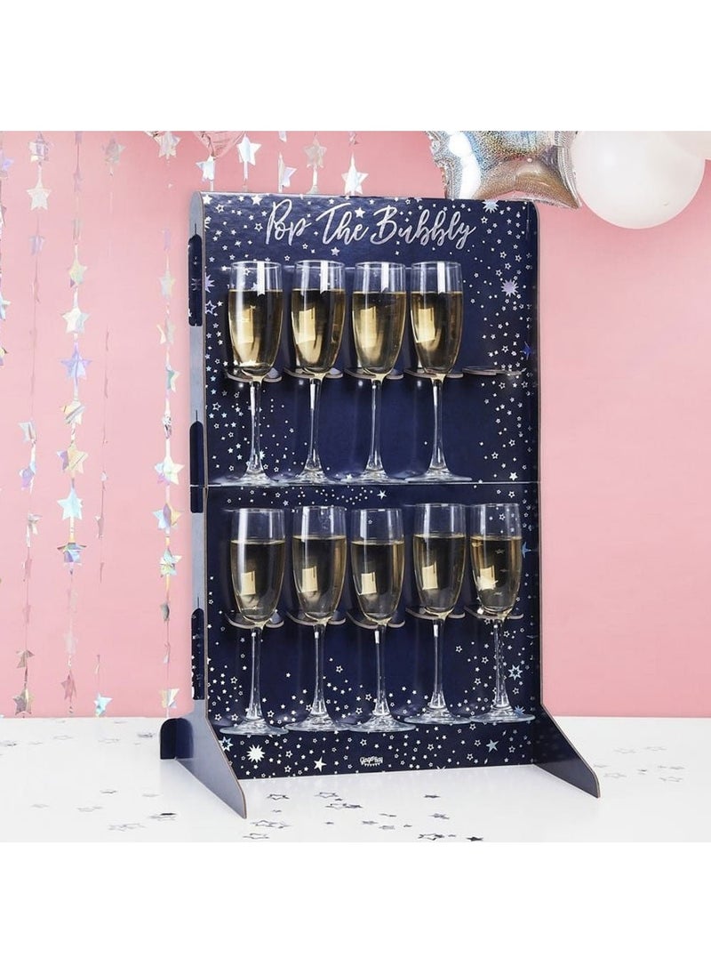 Ginger Ray Pop The Bubbly Glass Holder Stars White 60cm - Image 2