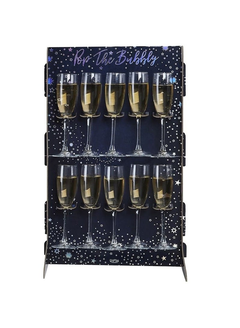 Ginger Ray Pop The Bubbly Glass Holder Stars White 60cm - Image 1