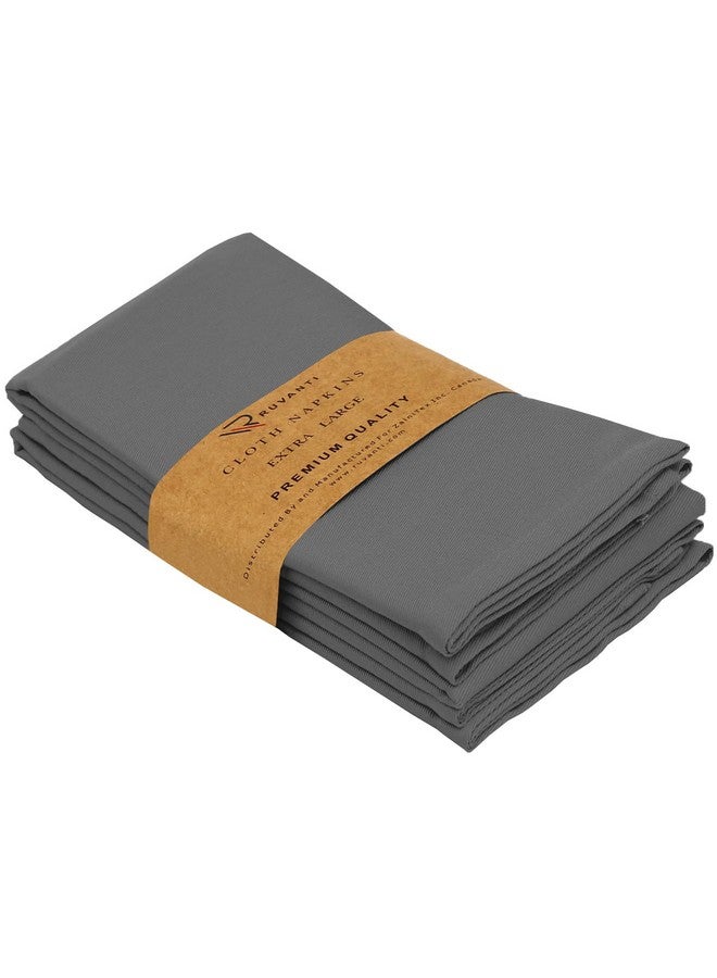 Ruvanti Cloth Napkins Set of 4, 18x18 Inches Napkins Cloth Washable, Soft, Durable, Absorbent, Cotton Blend. Table Dinner Napkins Cloth for Hotel, Lunch, Restaurant, Wedding Parties - Charcoal Grey - Image 1