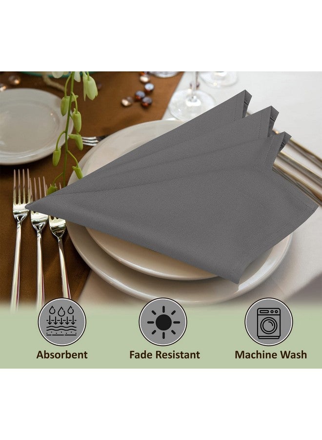 Ruvanti Cloth Napkins Set of 4, 18x18 Inches Napkins Cloth Washable, Soft, Durable, Absorbent, Cotton Blend. Table Dinner Napkins Cloth for Hotel, Lunch, Restaurant, Wedding Parties - Charcoal Grey - Image 5