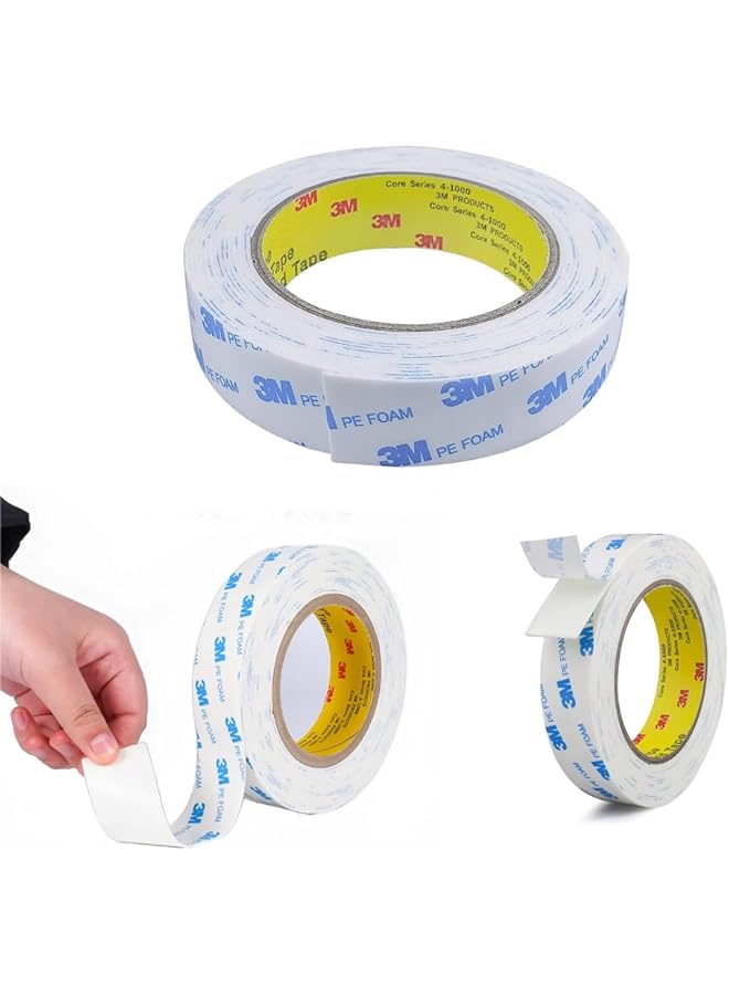 PROMASS promass Double Sided Tape, Heavy Duty Mounting Tape for Scrapbooks, Removeable PE Foam Tape Strips, Multipurpose Foam Tape, High-Temperature Resistant White Foam Adhesive For Hanging Photo Frames  - Image 1