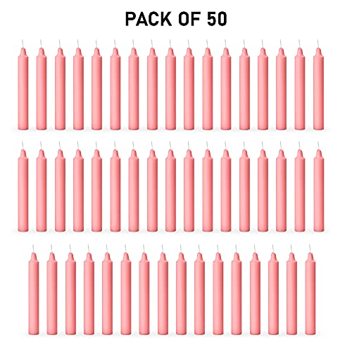 AURA DECOR AuraDecor Pack of 50 Stick Candles || Especially Meant for Healing, Chakras, Ritual Candles, Decoration, Lighting, Home Decor || Burning Time 3 to 4 Hours Each (Pink), Paraffin Wax - Image 5
