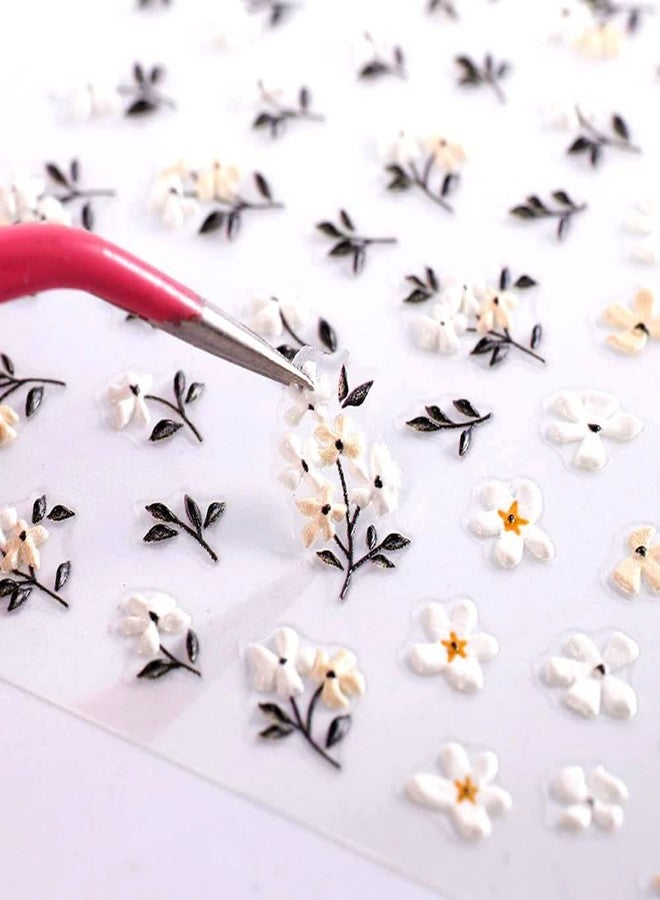 ZEYER Flower Nail Art Sticker Decals Spring Summer 5D Hollow Exquisite Nail Art Supplies White Yellow Colorful Flower Nail Stickers for Women Manicure Decoration - Image 5