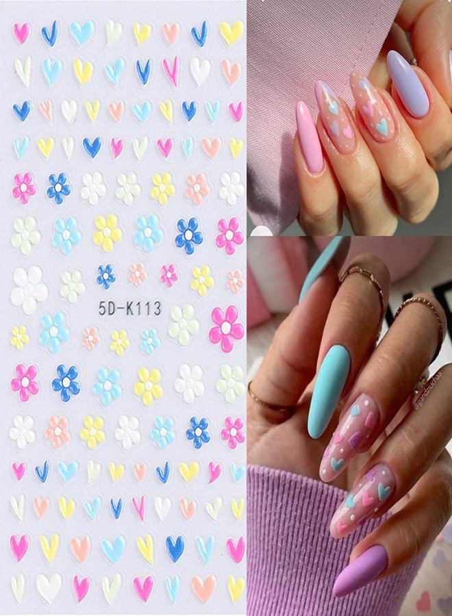 ZEYER Flower Nail Art Sticker Decals Spring Summer 5D Hollow Exquisite Nail Art Supplies White Yellow Colorful Flower Nail Stickers for Women Manicure Decoration - Image 3