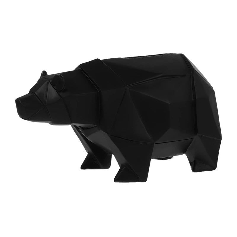 Piggy Bank Polar Bear Figure Black Animal Coin Bank Resin Desktop Ornament Decoration Friends Family Birthday
