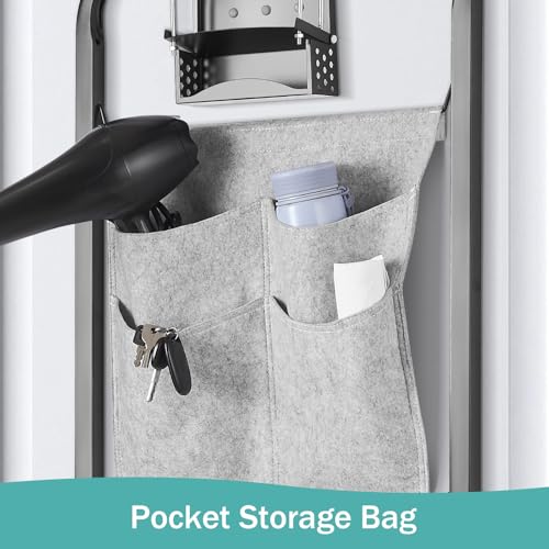 Seiritex Over the Door Ironing Board 14x42 inches with Iron Holder and Pocket Storage Bag, Hanging Iron Board for Home Laundry Room, Black - Image 3