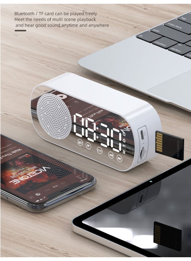 نيوترل مكبر صوت بلوتوث محمول Z7 مزود بفتحة لبطاقة الائتمان، ويتميز بوظائف الإضاءة والساعة والمنبه وتشغيل الموسيقى والرد على المكالمات والتوجيهات الصوتية. مثالي للطلاب وموظفي المكاتب وغيرهم. (أبيض) - Image 4