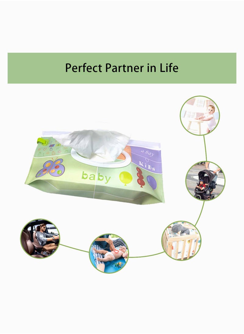 SYOSI - Wet Wipe Pouch Dispenser, 6-Pack Eco Friendly Reusable & Refillable Portable Travel Baby Diaper Wipes Carrying Case, Travel Wipes Dispenser Wipe Pouches for Baby - Image 1