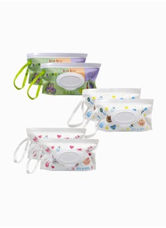 Wet Wipe Pouch Dispenser, 6-Pack Eco Friendly Reusable & Refillable Portable Travel Baby Diaper Wipes Carrying Case, Travel Wipes Dispenser Wipe Pouches for Baby