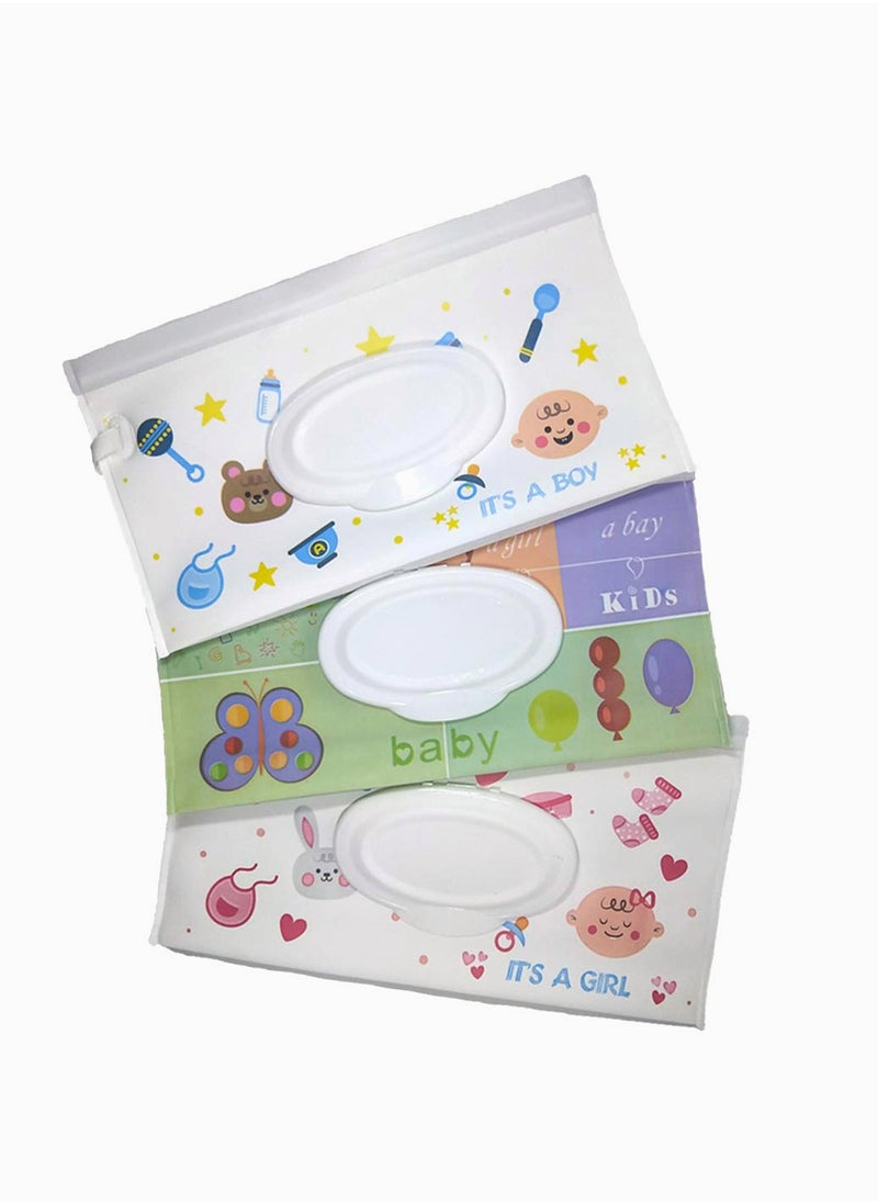SYOSI - Wet Wipe Pouch Dispenser, 6-Pack Eco Friendly Reusable & Refillable Portable Travel Baby Diaper Wipes Carrying Case, Travel Wipes Dispenser Wipe Pouches for Baby - Image 1