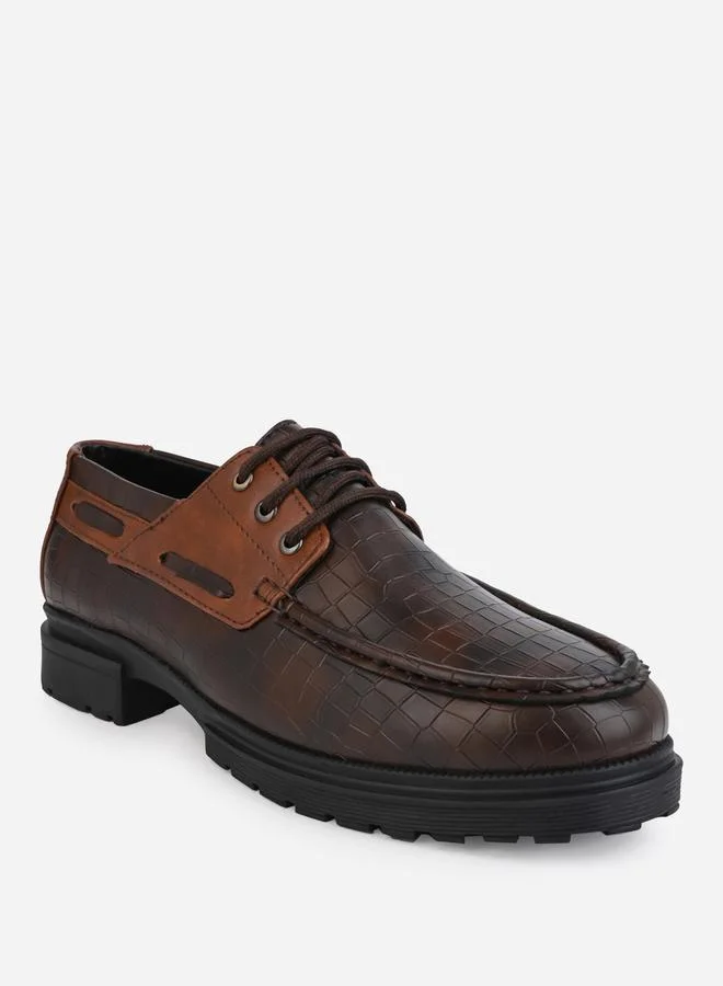 Styli Styli Textured Oxford Shoes with Lace-Up Closure