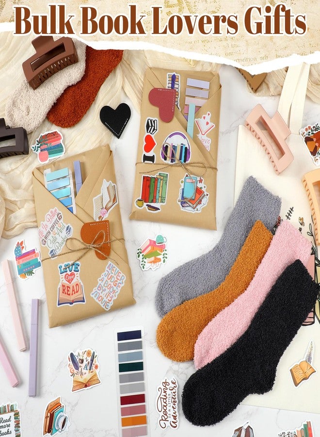 Resurhang 6 Sets/92 Pcs Blind Date with a Book Gift Supplies Book Lovers Gifts Books Club Gifts Kits Including Wildflower Canvas Bags Bookmarks Stickers Bookish Librarian Readers Gift for Women Men - Image 3