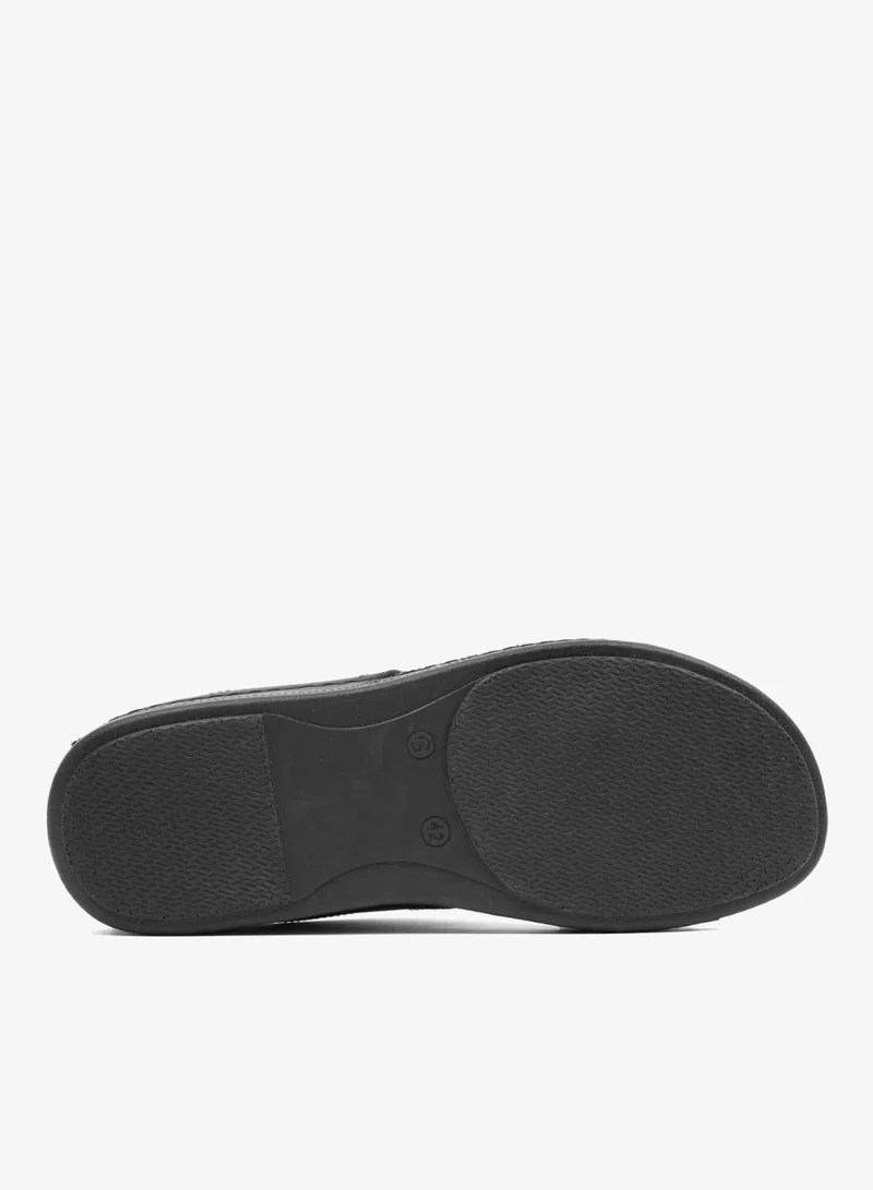 Comfort Plus  Comfort Plus Men's Ultra Massage Leather Sandals Black for Men | Best Price UAE