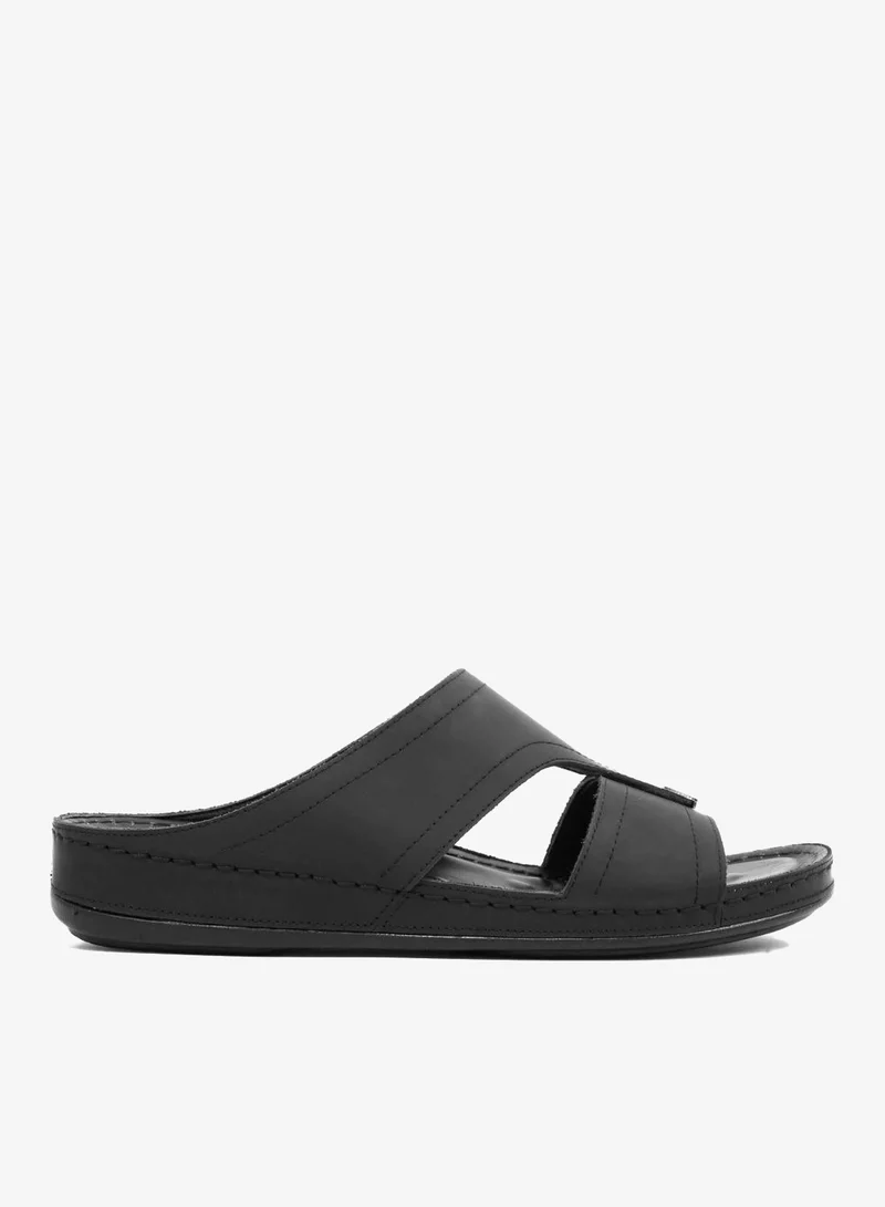 Comfort Plus Comfort Plus Men's Ultra Massage Leather Sandals Black