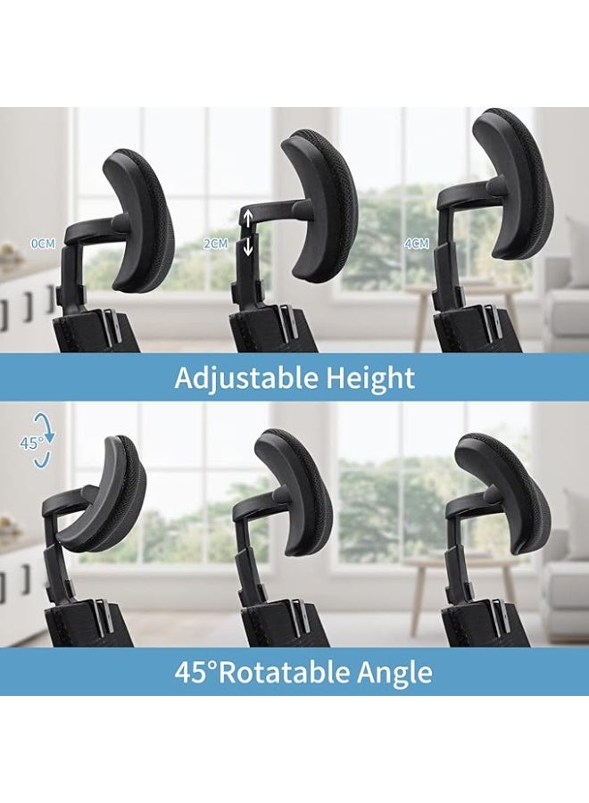 DUNISO مسند رأس قابل للتعديل لمقعد المكتب المريح، وسادة رأس مرنة قابلة للتعديل في الارتفاع والزوايا، وسادة دعم الرقبة قابلة للتثبيت، سهلة التركيب، لمقاعد المكتب، مقاعد الألعاب، الكراسي القابلة للإمالة، ومقاعد السيارات - Image 2