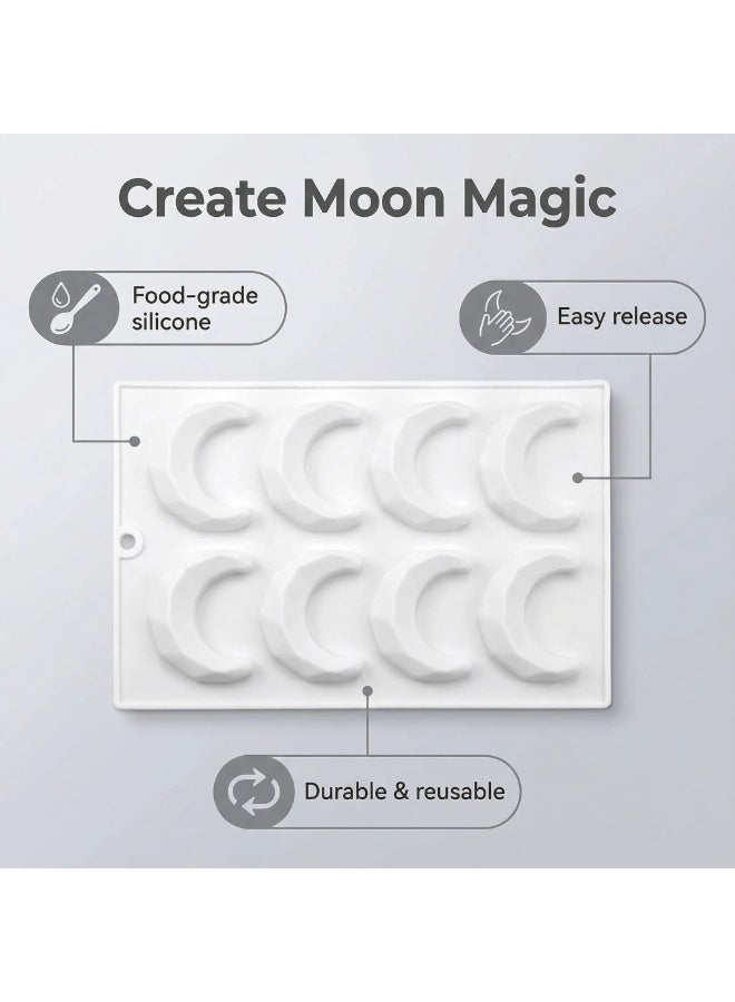 XiuWoo 8 تجويف القمر النمذجة سيليكون قالب الخبز الشوكولاته حلوى صنع قالب لتقوم بها بنفسك كعكة الخبز الديكور صنع سيليكون صينية الخبز - Image 3