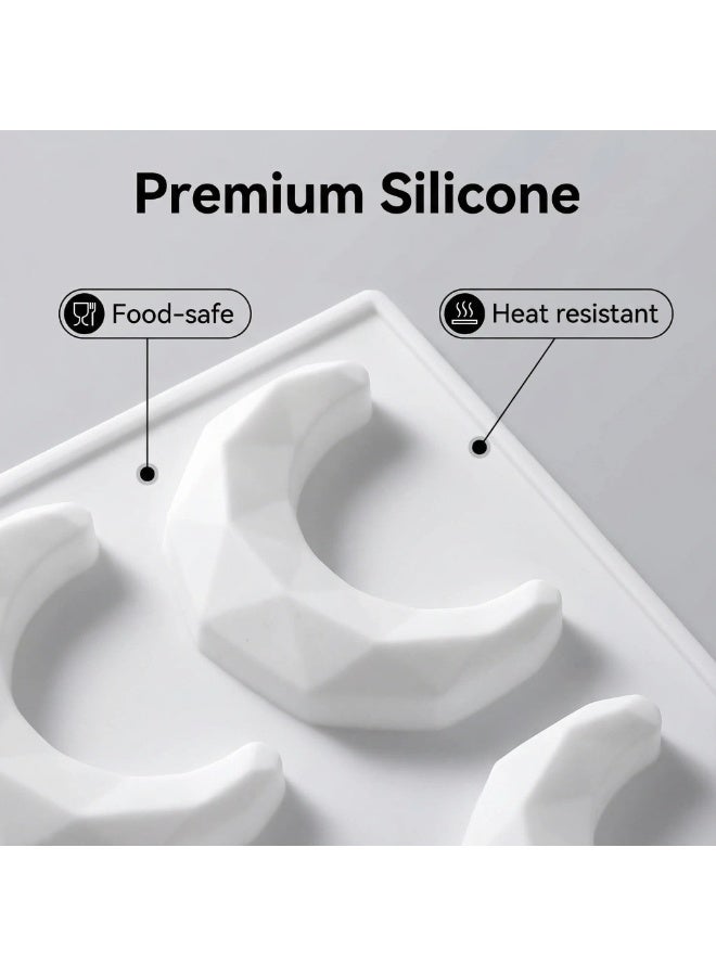 XiuWoo 8 تجويف القمر النمذجة سيليكون قالب الخبز الشوكولاته حلوى صنع قالب لتقوم بها بنفسك كعكة الخبز الديكور صنع سيليكون صينية الخبز - Image 5