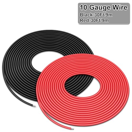 iGreely 10 Gauge Wire - iGreely 30 FT Red & 30 FT Black 10 Gauge Tinned Copper Electrical Wire Cable for Solar Panel Car Audio Automotive Trailer Marine Harness Wiring 10AWG 30Ft - Image 4