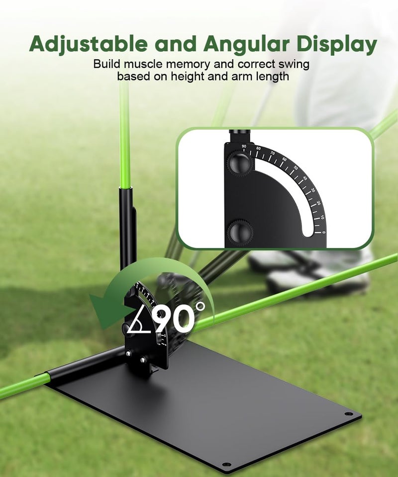 Jiskan Jsikan Pro Golf Alignment Sticks System with Holder Angle Plate, Golf Trainer Aid Teaching Equipment for Aiming, Putting, Swing, Essentials Golf Gifts Accessories for Men and Women - Image 3