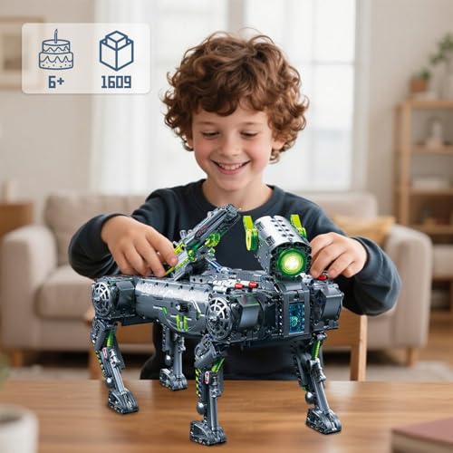 GEVINST Robot Robotic Dog Building Set for Boys Ages 812 1609 Pieces STEM Animal Toys Model Building Kit Gift for Adults Kids Teens Ages 814 Static - Image 5