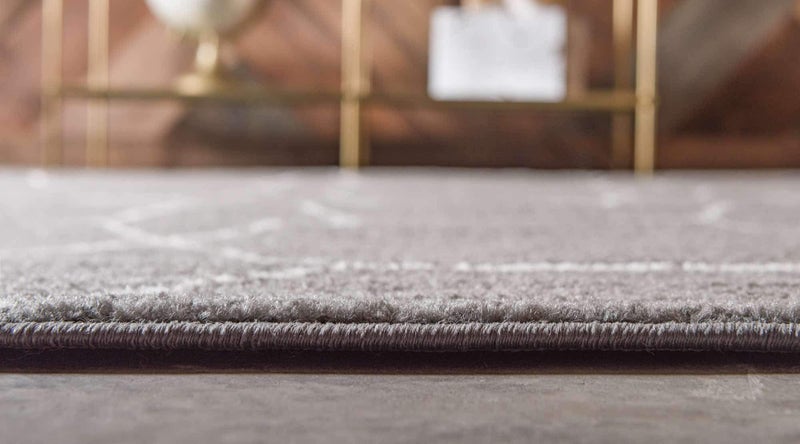 Unique Loom Trellis Frieze Collection Area Rug - Geometric (4" x 6", Dark Gray/ Ivory) - Image 3