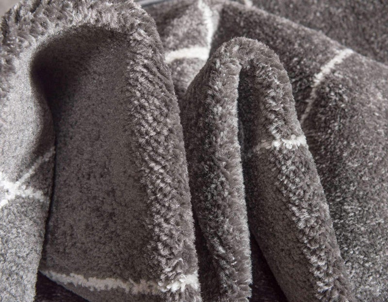 Unique Loom Trellis Frieze Collection Area Rug - Geometric (4" x 6", Dark Gray/ Ivory) - Image 5