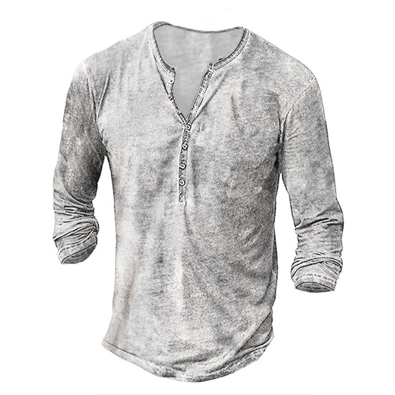 Foreign Trade Men's Autumn and Winter European Size 3D Digital Printing Snowflake Youth Large Size Hip-Hop Casual Long-Sleeved Men's T-Shirt - Image 1