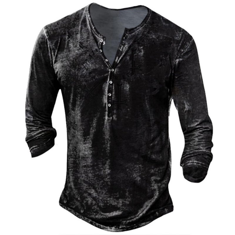 Foreign Trade Men's Autumn and Winter European Size 3D Digital Printing Snowflake Youth Large Size Hip-Hop Casual Long-Sleeved Men's T-Shirt - Image 5
