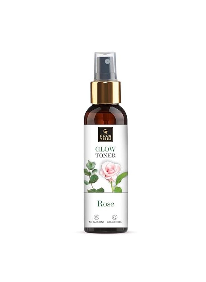 Good Vibes Rose Glow Toner 120 ml, Hydrating Light Weight Anti Ageing Nourishing Moisturizing Brightening Revitalising for All Skin Types, Natural, No Alcohol, Parabens & Sulphates, No Animal Testing - Image 1