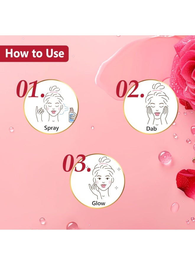 Good Vibes Rose Glow Toner 120 ml, Hydrating Light Weight Anti Ageing Nourishing Moisturizing Brightening Revitalising for All Skin Types, Natural, No Alcohol, Parabens & Sulphates, No Animal Testing - Image 4
