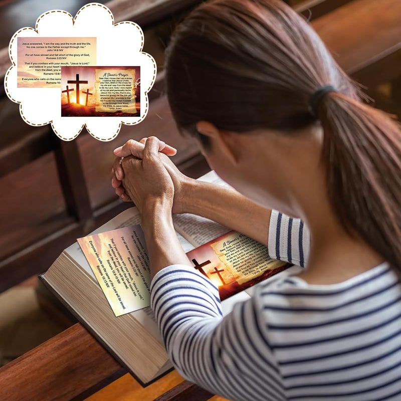 Chiisong 300 Pcs Bible Tract Salvation Cards Bulk Prayer Gospel Pocket Holy Postcards Christian Bible Verses Wallet Planner Bookmark for Men Women Witnessing Ministering Tool(English) - Image 5