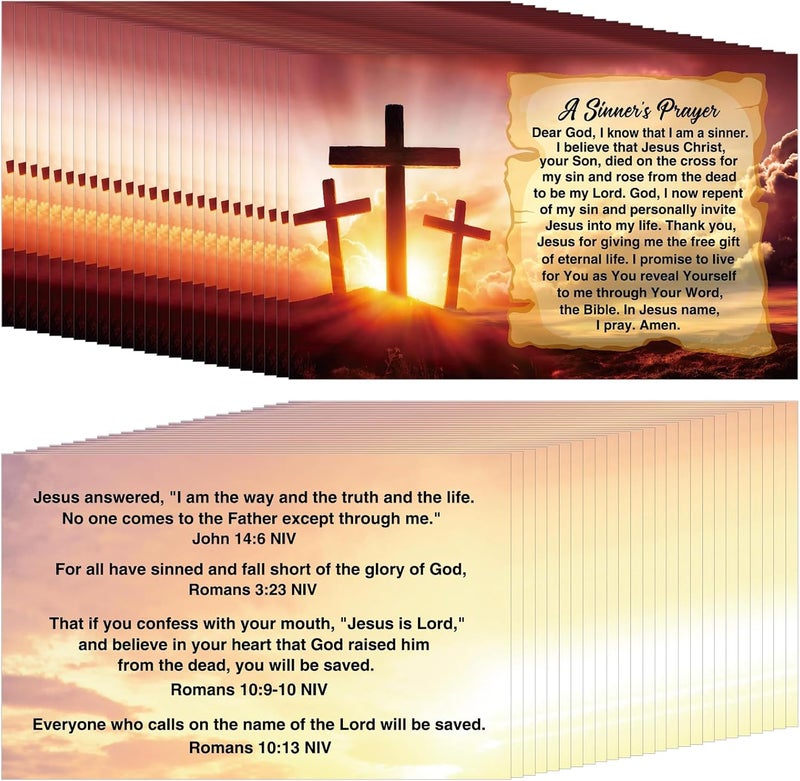 Chiisong 300 Pcs Bible Tract Salvation Cards Bulk Prayer Gospel Pocket Holy Postcards Christian Bible Verses Wallet Planner Bookmark for Men Women Witnessing Ministering Tool(English) - Image 1