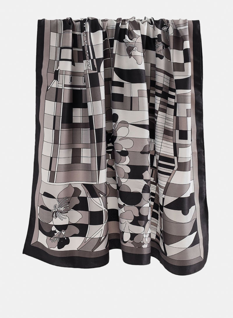 Carina Mixed Print Satin Scarf - Image 1