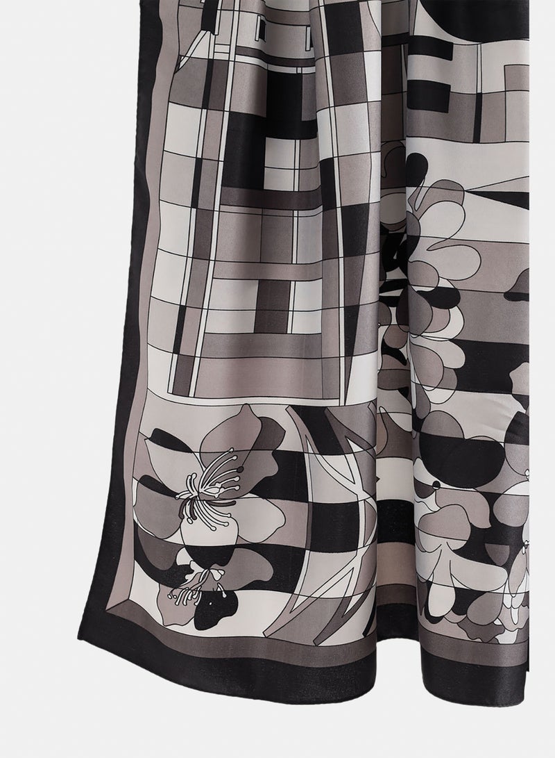 Carina Mixed Print Satin Scarf - Image 3