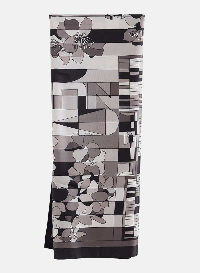 Carina Mixed Print Satin Scarf - Image 2