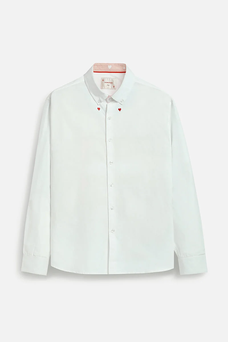 SNITCH قميص أكسفورد مطرز بقلب الملك