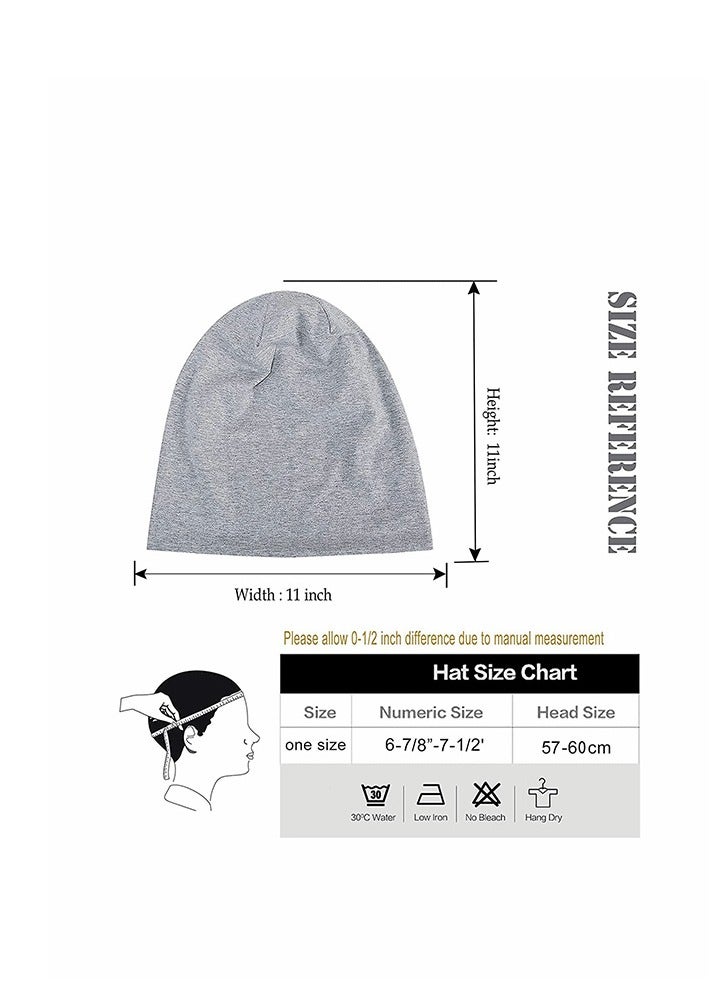 GMORO 4 Pack Cotton Slouchy Beanie Hat, Soft Lightweight Running Beanie Adult Dwarf Hats Chemo Cap for Men Women - Image 3