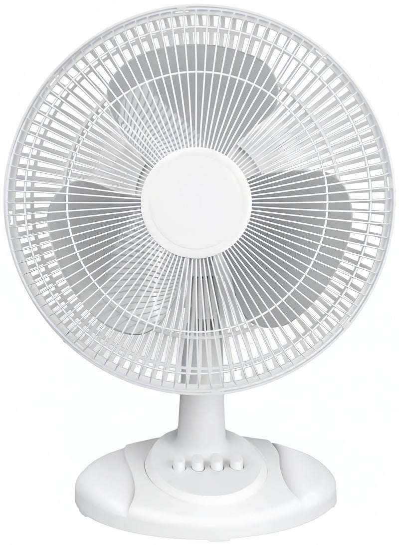 GGEROU Oscillating Table Fan with Adjustable Tilt, Convenient Push Button Controls, Quiet, 16 inch, 3 Speed, Desk Fan, Airflow 15.75 ft/sec, Ideal for Home, Bedroom, Dorm & Office, White  - Image 1