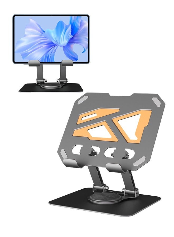Adjustable Tablet Stand with 360° Rotation, 180° Height Adjustment & Non-Slip Silicone, Foldable Tablet Holder for Home Office Travel - Image 1
