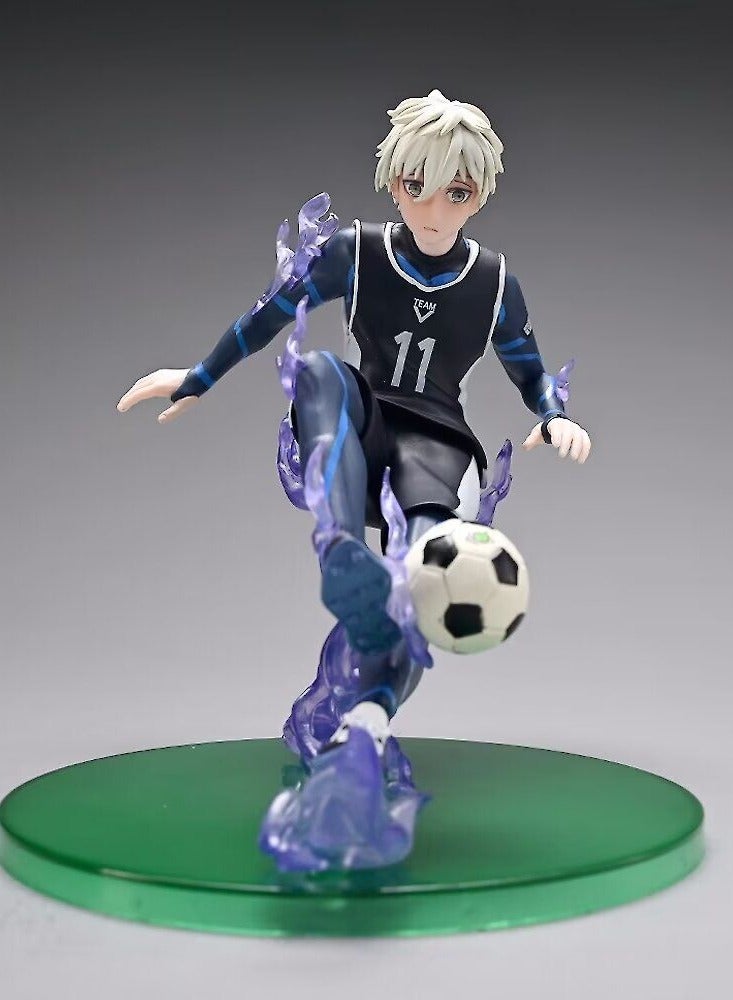 هالامودو قفل أزرق 18 سم سيشيرو ناجي كرة القدم ، زينة مكتب أنيقة وهدية عيد ميلاد مثالية - Image 1