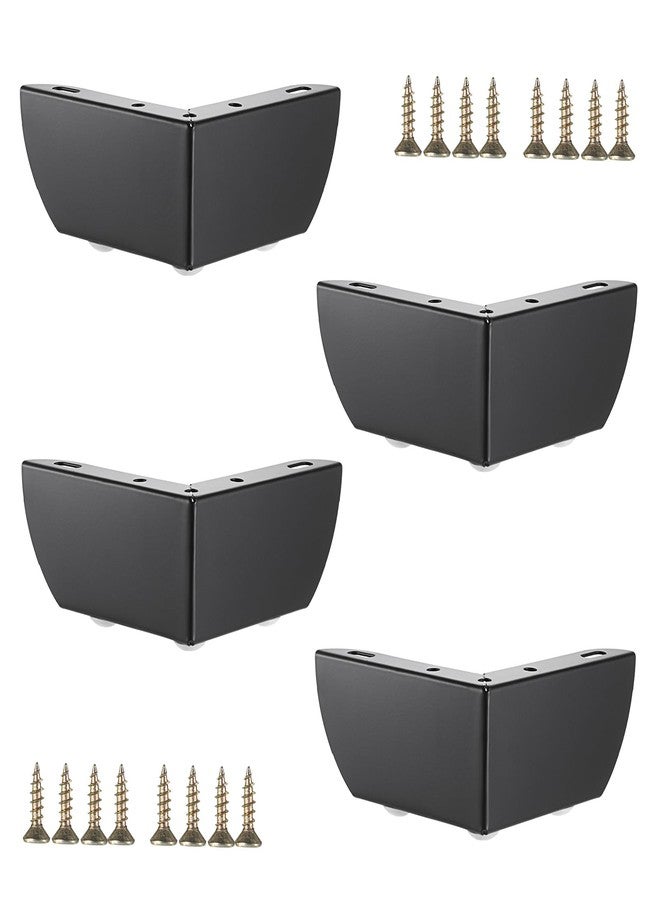 OwnMy 4PCS Metal Furniture Legs 2 Inch Black Sofa Legs Dresser Legs, Modern Ottoman Legs Coffee Table Legs Metal Cabinet Chair Risers, Heavy Duty Triangle Couch Legs Corner Furniture Replacement Feets - Image 1