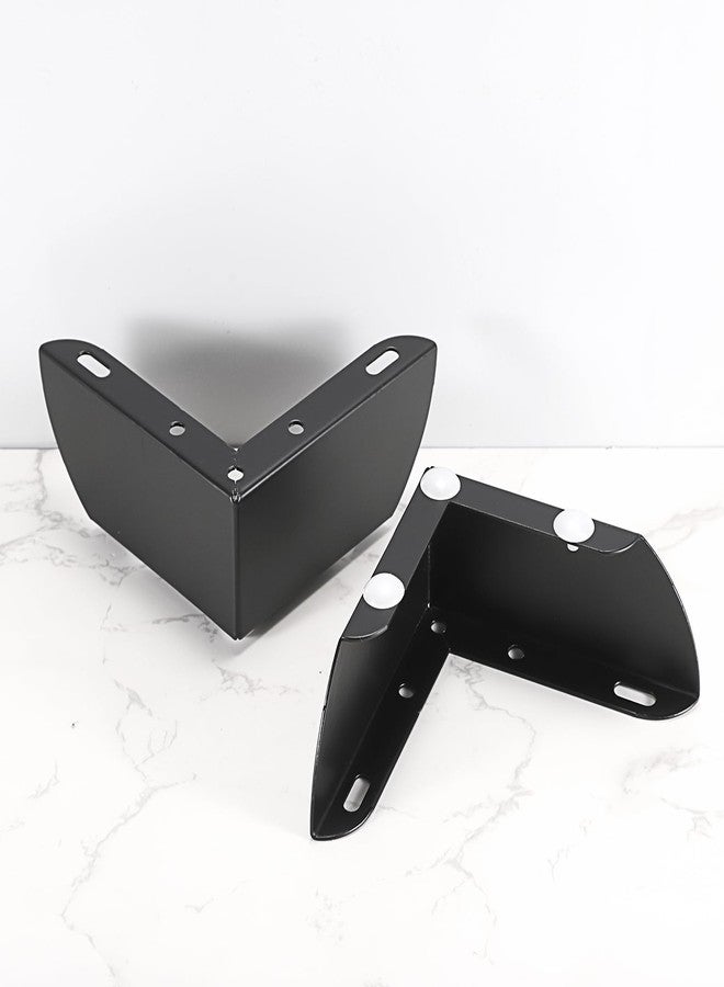 OwnMy 4PCS Metal Furniture Legs 2 Inch Black Sofa Legs Dresser Legs, Modern Ottoman Legs Coffee Table Legs Metal Cabinet Chair Risers, Heavy Duty Triangle Couch Legs Corner Furniture Replacement Feets - Image 2