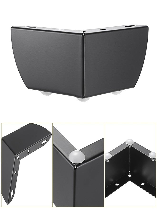 OwnMy 4PCS Metal Furniture Legs 2 Inch Black Sofa Legs Dresser Legs, Modern Ottoman Legs Coffee Table Legs Metal Cabinet Chair Risers, Heavy Duty Triangle Couch Legs Corner Furniture Replacement Feets - Image 5