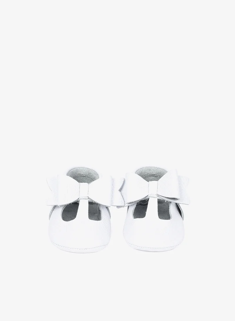 Yoyo Junior White Baby Leather Moccassins
