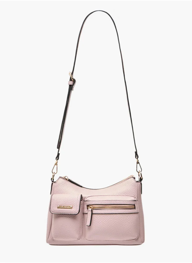 Celeste Women's Textured Crossbody Bag with Adjustable Strap and Zip Closure