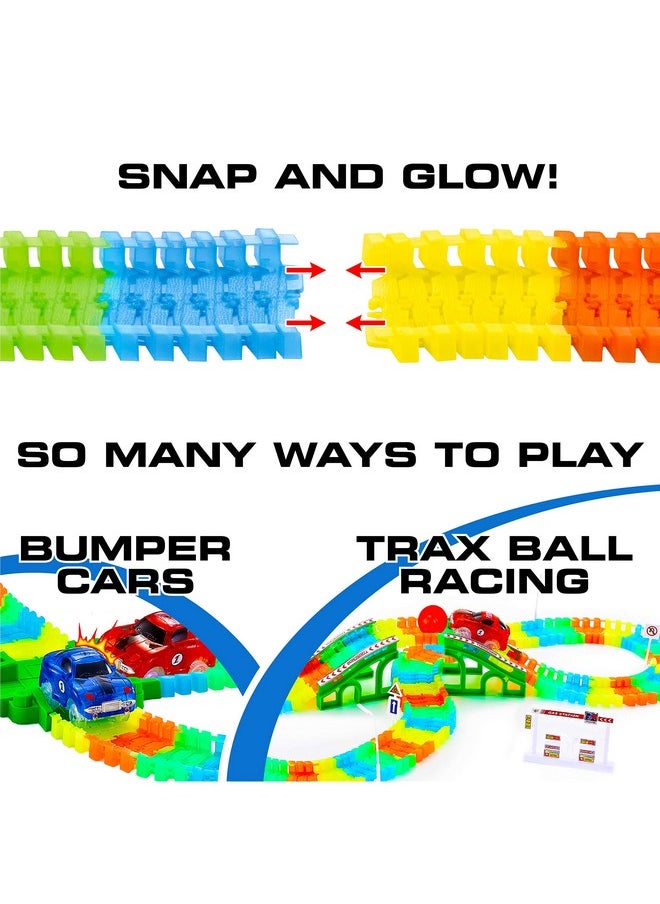 USA Toyz Glow Race Tracks And Led Toy Cars - 360Pk Glow In The Dark Bendable Rainbow Race Track Set Stem Building Toys For Boys And Girls With 2 Light Up Toy Cars  - Image 4
