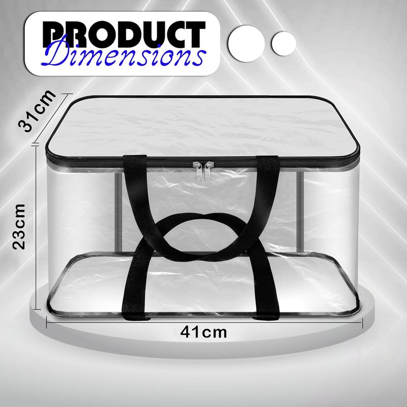 Storite Storite Pack Of 2 Transparent PVC Clothes Storage BagsSaree Covers with Zip for Storage Specially Design for Woman Dresses Sarees Lehengas Wardrobe Organizer 41 x 31 x 23 cm - Image 2