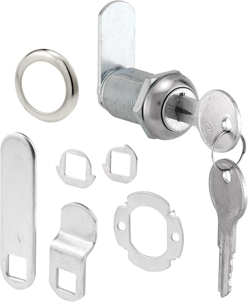 PRIMELINE U 9945 Drawer and Cabinet Lock – Secure Important Files and Drawers, 1 1/8 In., Diecast Stainless Steel, Fits on 13/16 In. Max Panel Thickness (Single Pack) - Image 1